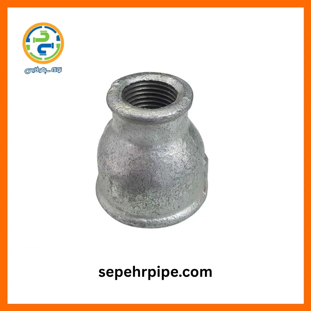 اتصال بوشن گالوانیزه سایز 1 در 1/2 اینچ چینی (معادل نمره 3*2 لوله اتصالات فلزی) اتصال بوشن گالوانیزه سایز 1 در 1/2 اینچ چینی (معادل نمره 3*2 لوله اتصالات فلزی)