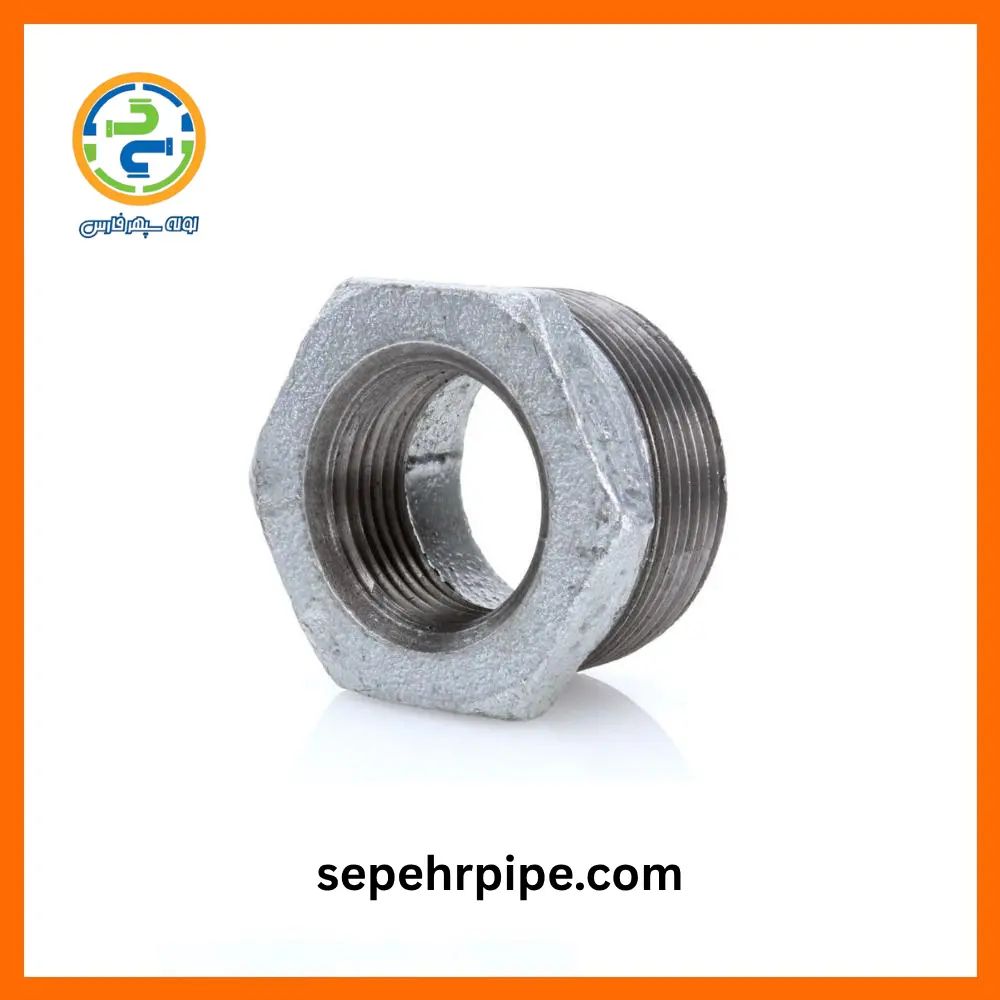 اتصال تبدیل گالوانیزه سایز 1.1/2 در 1/2 اینچ چینی (معادل نمره 5*2 لوله اتصالات فلزی) اتصال تبدیل گالوانیزه سایز 1.1/2 در 1/2 اینچ چینی (معادل نمره 5*2 لوله اتصالات فلزی)